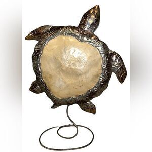 Sea Turtle metal with capiz insert on stand sea life decor 🦄🦄🦄 B12